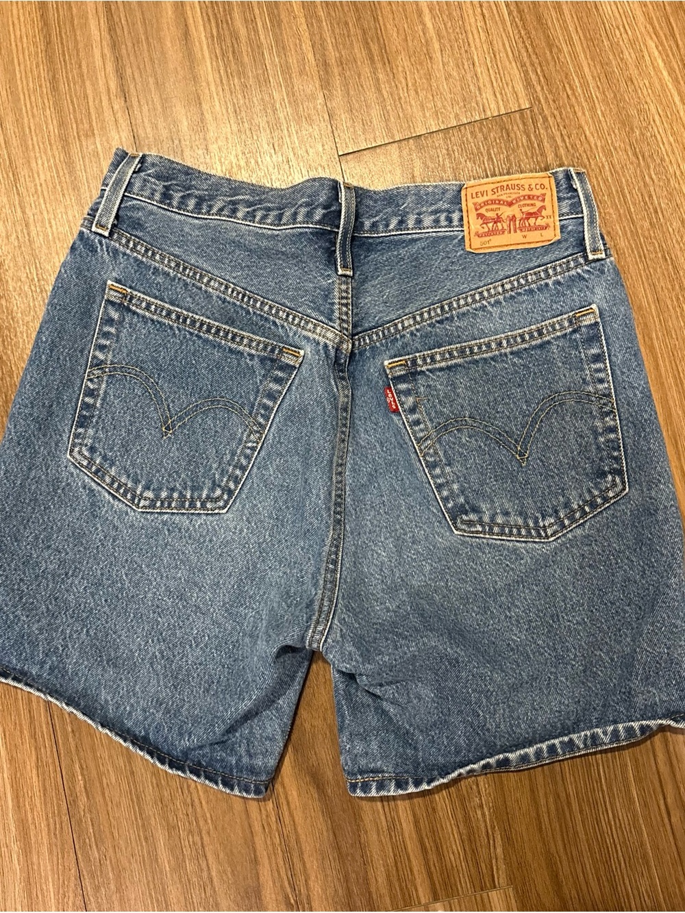 Levi's Blue High-Rise Denim Shorts